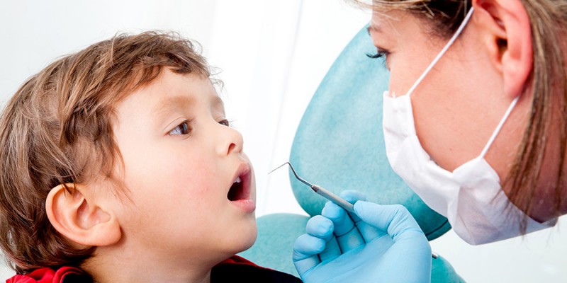 Little boy at the dentist